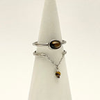 LORNA • Bague double rang et pierre naturelle œil de tigre