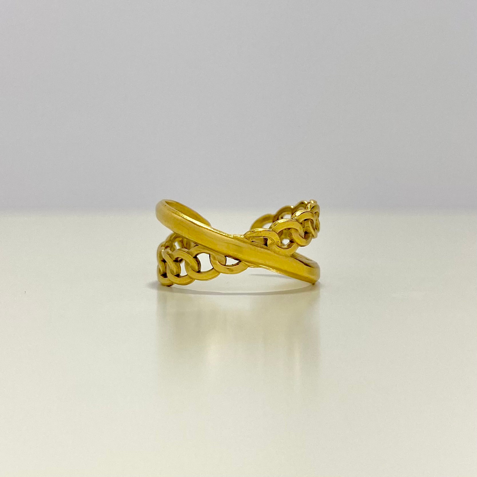 TELMA • Bague croisée en acier inoxydable