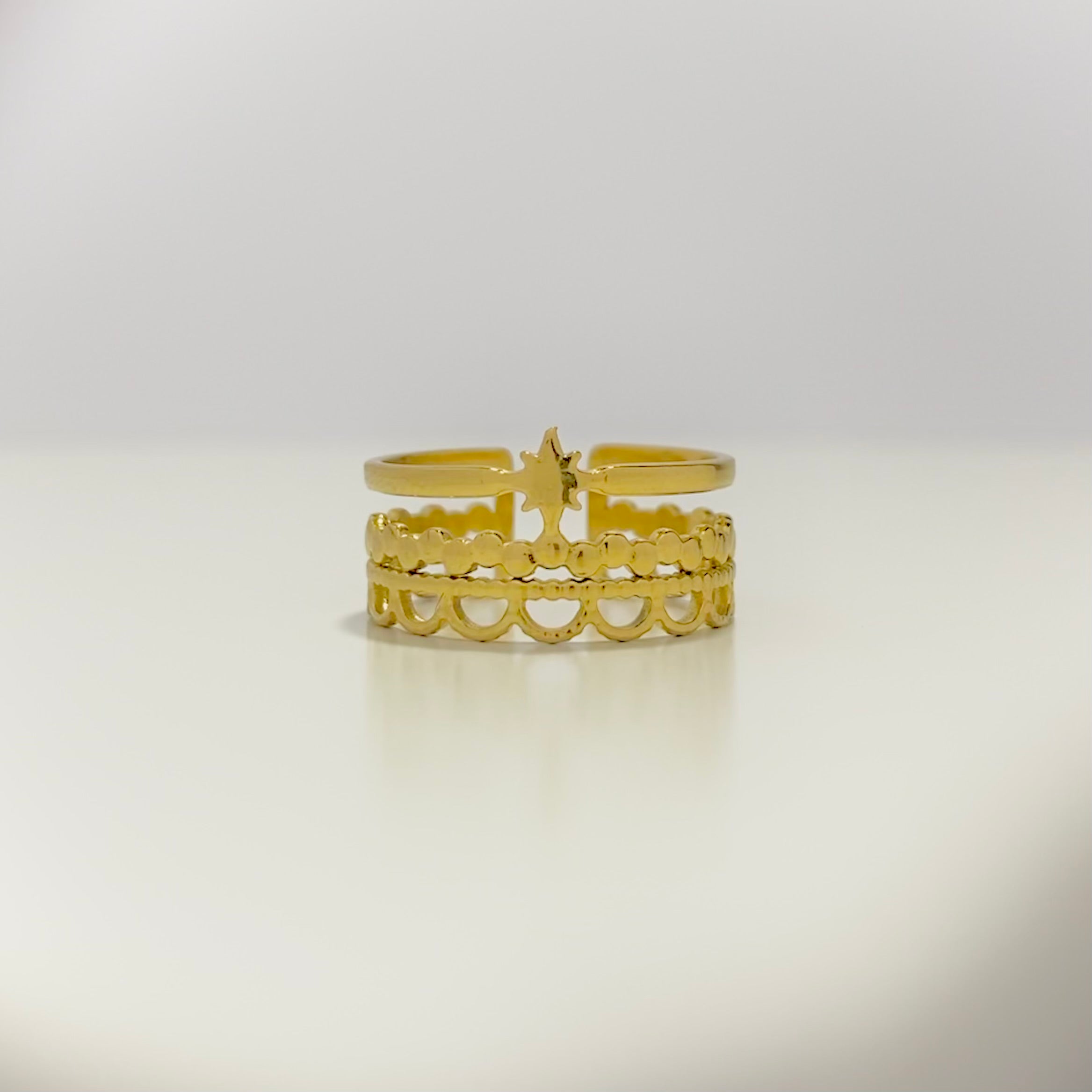 ESMEE • Bague multirang en acier inoxydable