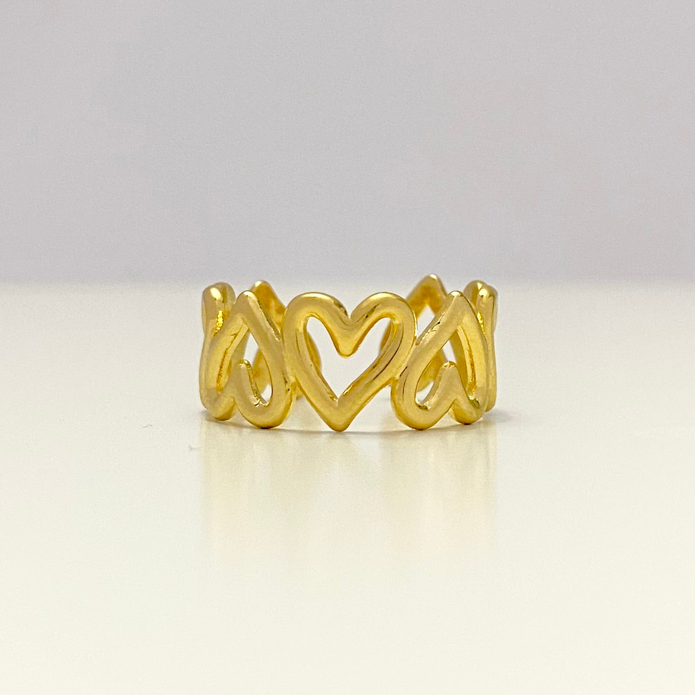 COEUR • Bague cœurs en acier inoxydable