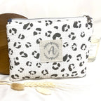 LEO • Pochette personnalisée en double gaze de coton léopard