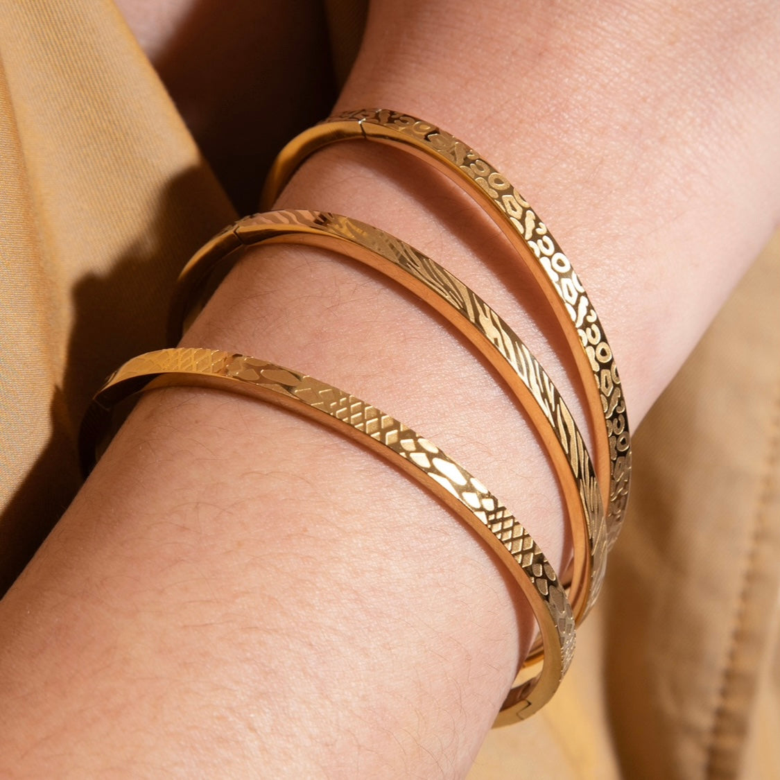 GRAOU • Jonc imprimé léopard doré