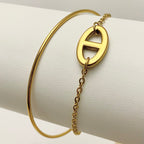 MEL • Bracelet double jonc maille marine