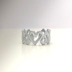 COEUR • Bague cœurs en acier inoxydable