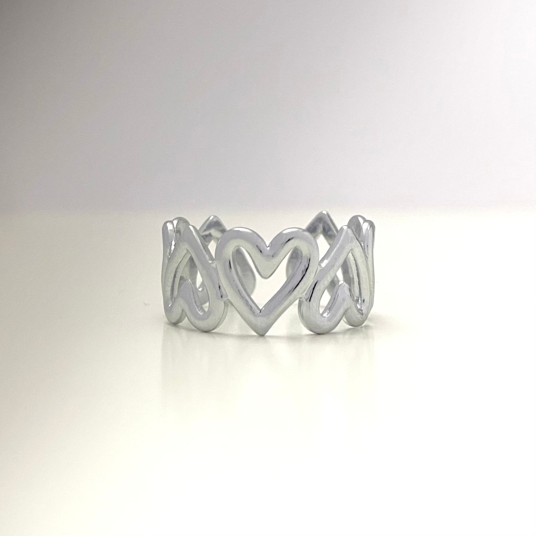 COEUR • Bague cœurs en acier inoxydable