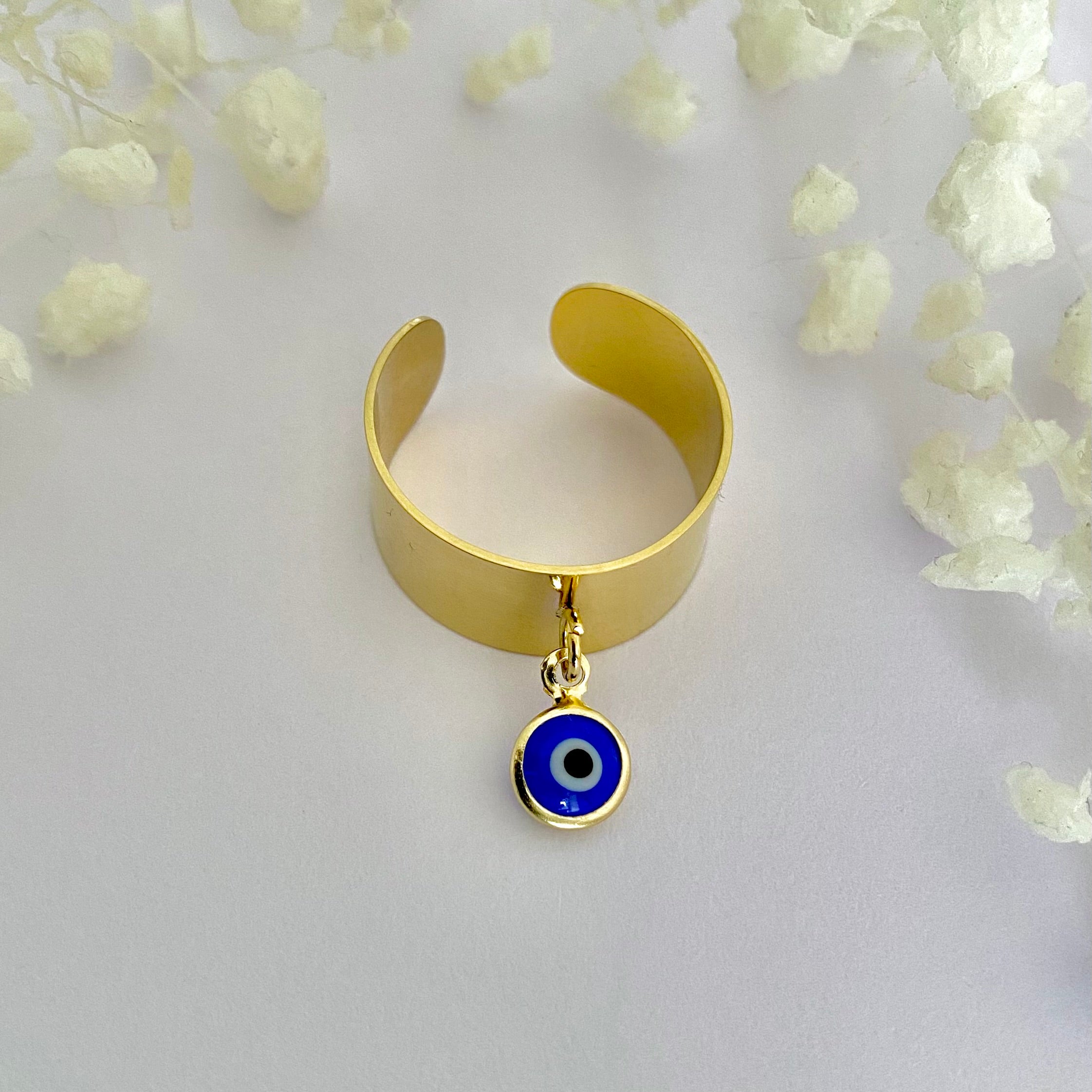 OEIL • Bague en acier inoxydable avec breloque oeil