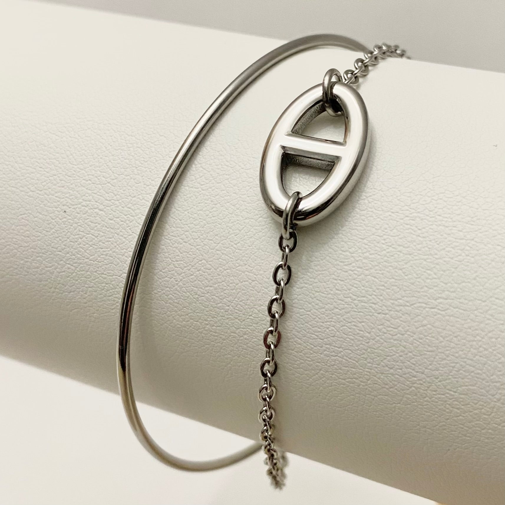 MEL • Bracelet double jonc maille marine