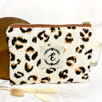 LEO • Pochette personnalisée en double gaze de coton léopard