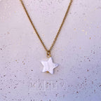 CIEL • Collier en acier inoxydable avec breloque étoile en coquillage