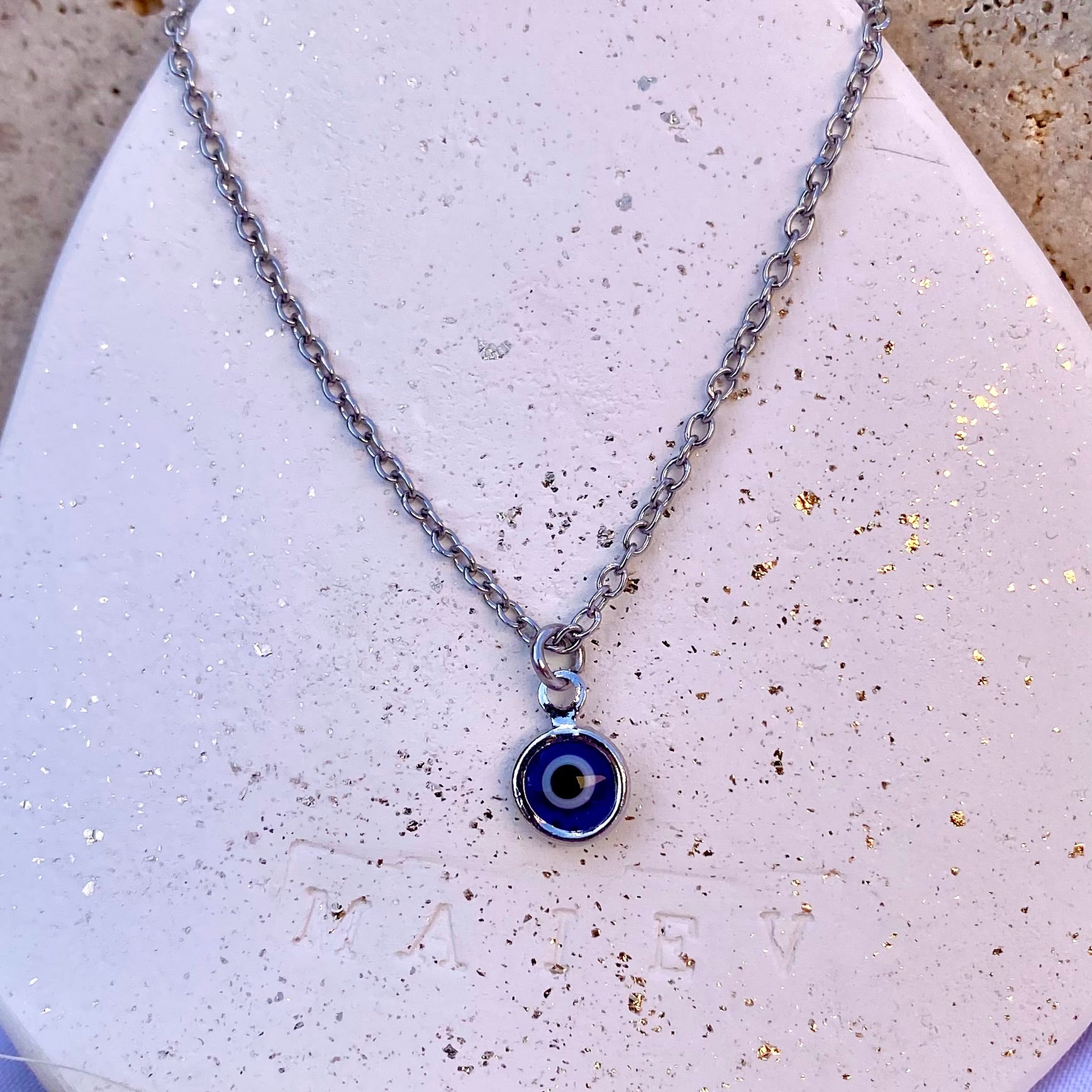 OEIL • Collier en acier inoxydable avec breloque oeil