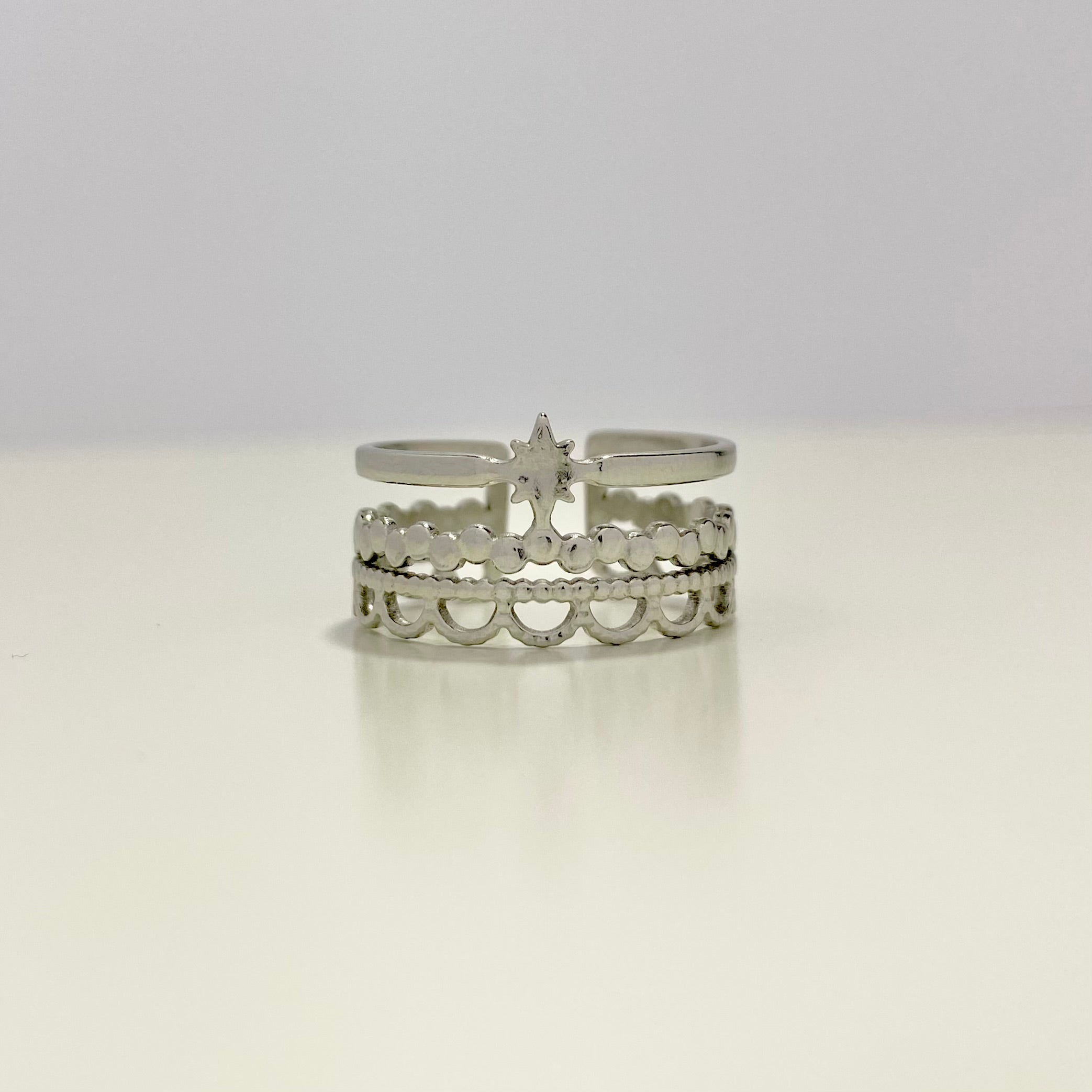 ESMEE • Bague multirang en acier inoxydable