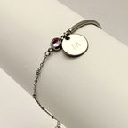 POPY • Bracelet demi-jonc personnalisé pierre de naissance