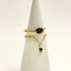 LORNA • Bague double rang et pierre naturelle œil de tigre